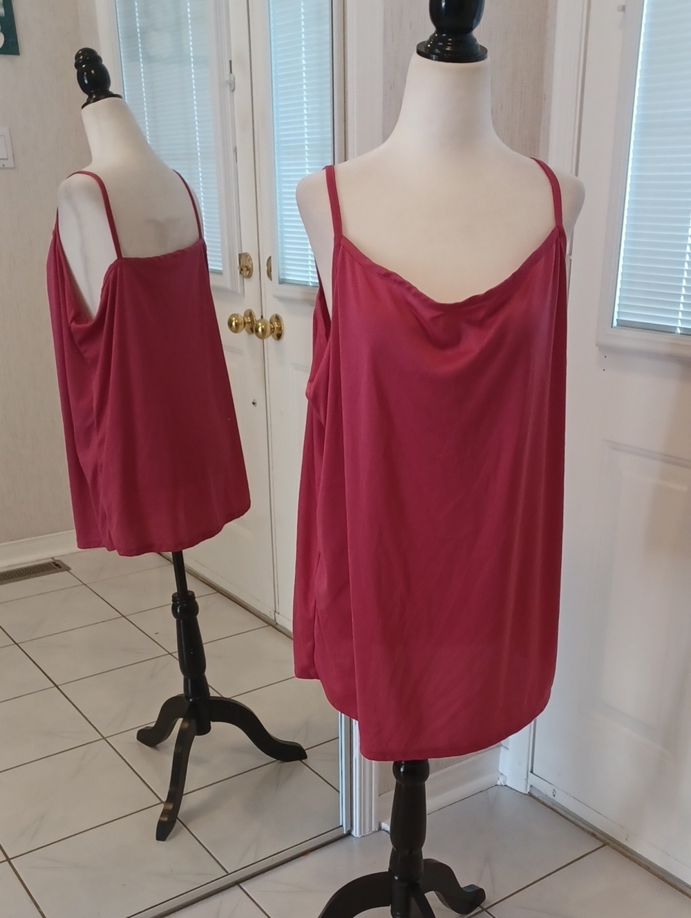 4/$40 Pink Silky Camisole - Size 2X